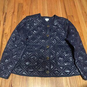 Navy blue J.Crew quilted jacket Women’s XXL - US...